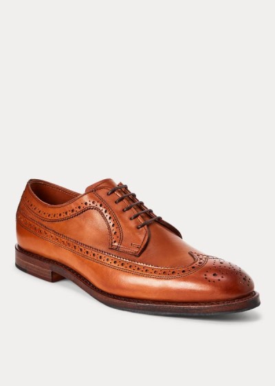 Men's Polo Ralph Lauren Sanderson Burnished Wingtip Shoes | 947012QJV